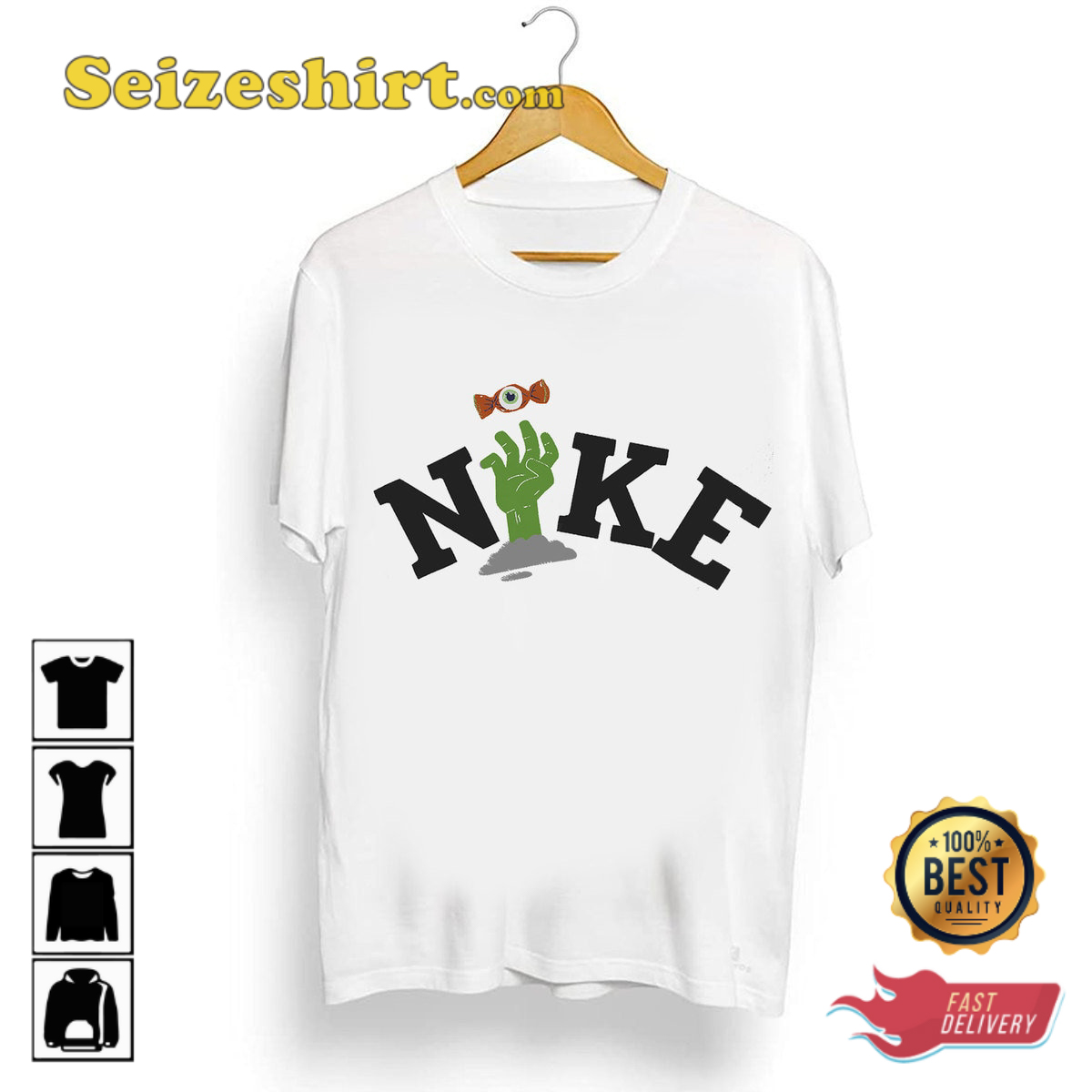 N1ke Swoosh Inspired Halloween Style Frankenstein Spooky Costume T-Shirtjpg