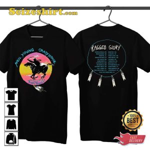 Neil Young Crazy Horse Ragged Glory Tour Concert Love to Burn Trendy Music T-Shirt