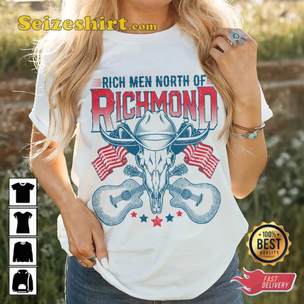 Oliver Anthony Rich Men North Of Richmond Proud American Bullhead Country Music T-Shirt