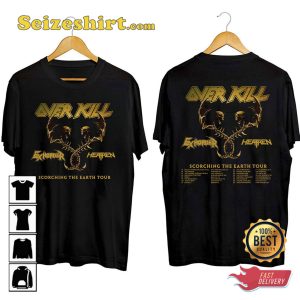 Overkill Exhorder And Heathen 2023 Tour Scorching The Earth US Concert T-Shirt