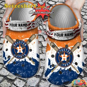 Personalized Custom Name Houston Astros Reach for the Stars Baseball Bat Baseball Comfort Clogs