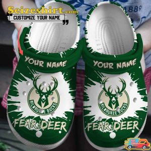 Personalized Custom Name Milwaukee Bucks Nba Sport Fear The Deer Comfort Clogs