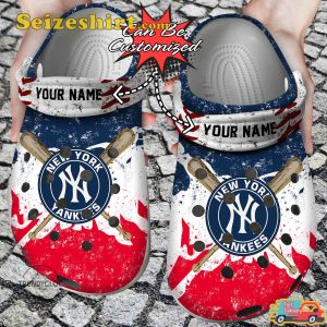 Personalized Custom Name New York Yankees Embrace the Bronx Bomber Spirit Baseball Bat Baseball Comfort Clogs