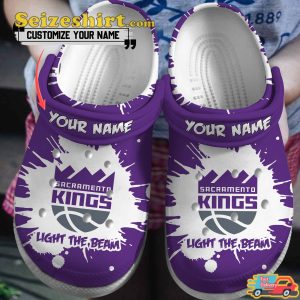 Personalized Custom Name Sacramento Kings Nba Sport Basketball Light The Beam Comfort Clogs
