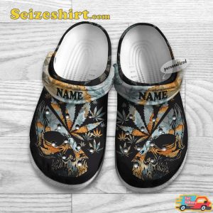 Personalized Skull And The Weed Custom Name Best Gift For Smoker Comfort Clogs