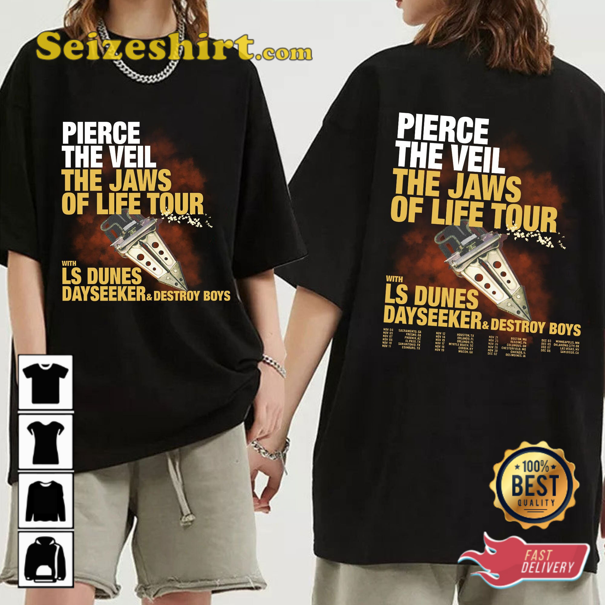 Pierce The Veil Tour 2023 The Jaws Of Life Tour T-shirt