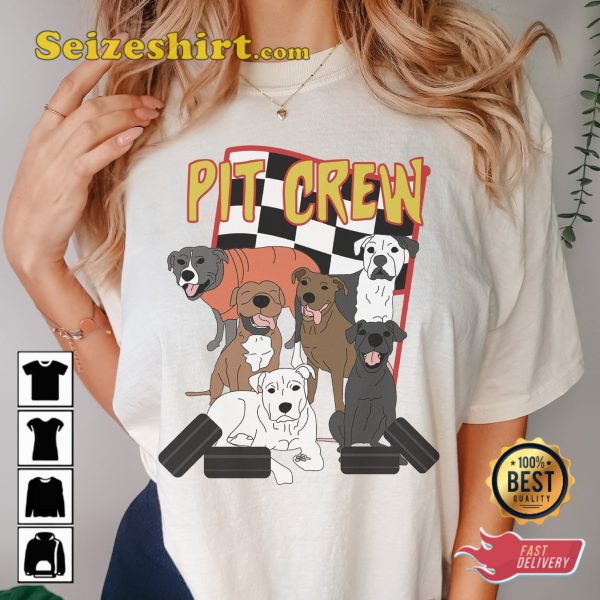 Pit Crew Racing Funny Dog Pit Bull Classic T-shirt