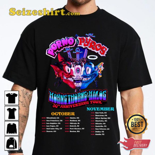 Porno For Pyros 30th Anniversary Tour Dates 2023 T-shirt