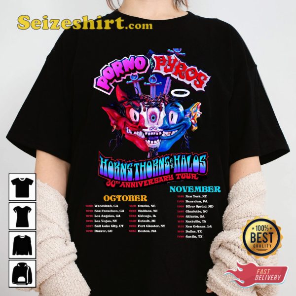 Porno For Pyros 30th Anniversary Tour Dates 2023 T-shirt