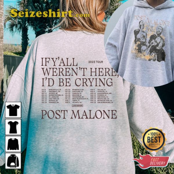 Post Malone Rapper 2023 Tour Post Malone Fan Double Sided T-Shirt