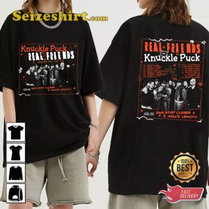 Real Friends Knuckle Puck Co Headline Fall Tour 2023 Energetic Soundwaves Punk Passion Concert T-Shirt