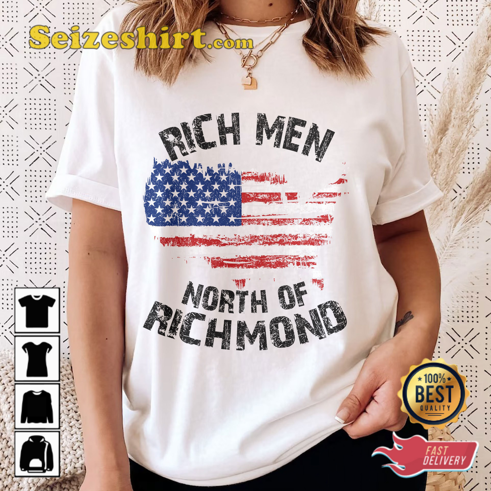 Rich Men North Of Richmond Oliver Anthony Country Music American Flag Unisex T-Shirt