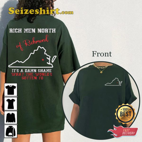 Rich Men North Of Richmond Oliver Anthony Proud Country Music Double Sided T-Shirt