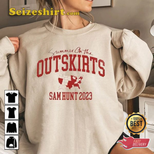 Sam Hunt 2023 Summer On The Outskirts Body Like a Back Road Concert T-Shirt