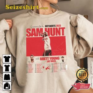 Sam Hunt 2023 Tour Dates Designed Summer On The Outskirts Concert T-Shirt