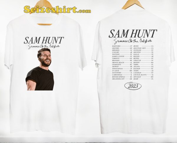 Sam Hunt Tour 2023 Summer On The Outskirts Double Sided T-Shirt