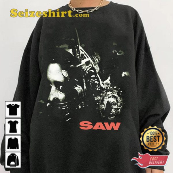 Saw Movie Reverse Bear Trap 90s T-shirt