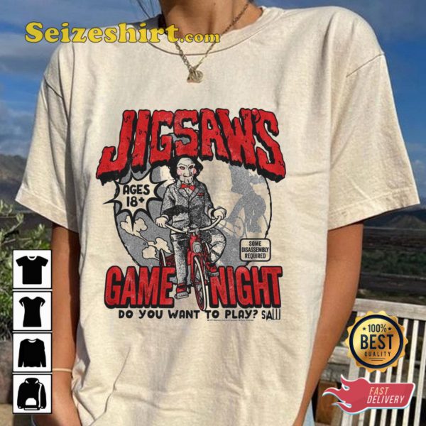 Saw Reverse Bear Trap Movie Jigsaw T-shirt