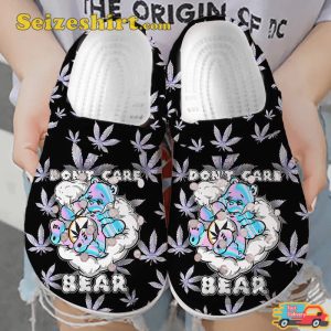 Smoking Bear On Da Cloud Fluffy Cute Comfort Clogs