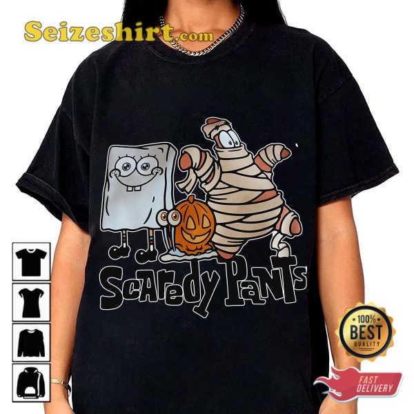 Spongebob Halloween Pat Rick And Bob Scaredy Pants Spooky Halloween Costume T-Shirt