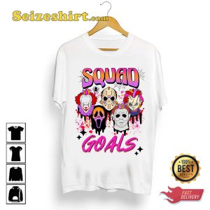 Squad Goals Horror Characters Spooky Gift Halloween Costume T-Shirt