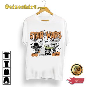 St4r Wars Halloween Baby Yoda Mandalorian Darth Vader Star Pumpkin  T-Shirt