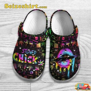 Stoned Chick Illusion Lips Best Gift For Smoker Comfort Clogs