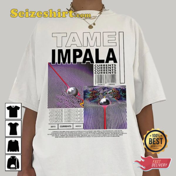 Tame Impala Currents Merch Album Art 2023 Concert T-Shirt