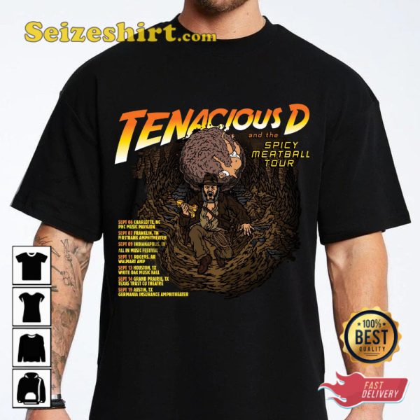 Tenacious D Tour 2023 Spicy Meatball Comedy Rock Concert T-shirt