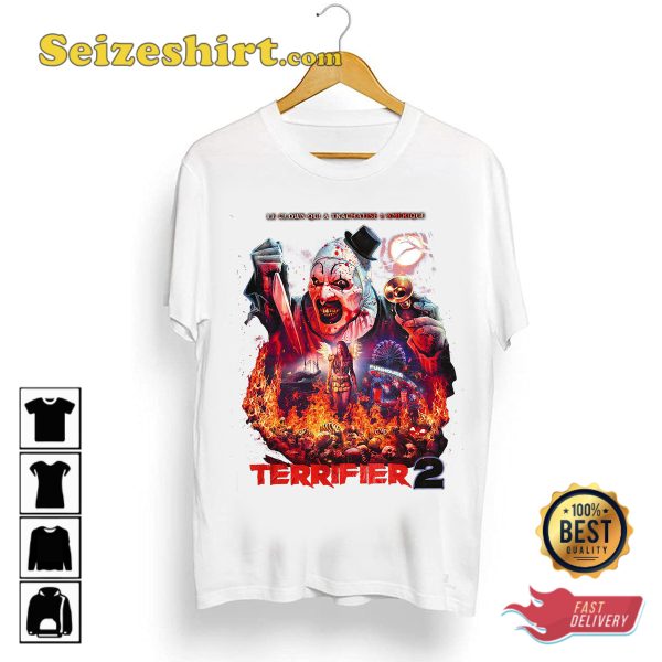 Terrifier 2 Art The Clown Scary Clown American Slasher Movie Unisex T-Shirt