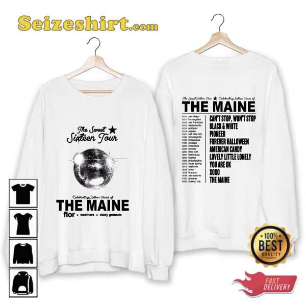 The Maine The Sweet Sixteen Tour 2023 Musical Journey Indie Anthem Vibes T-Shirt