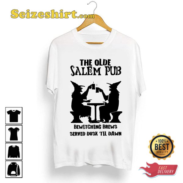 The Olde Salem Pub Salem Witch Spooky Halloween Costume T-Shirt