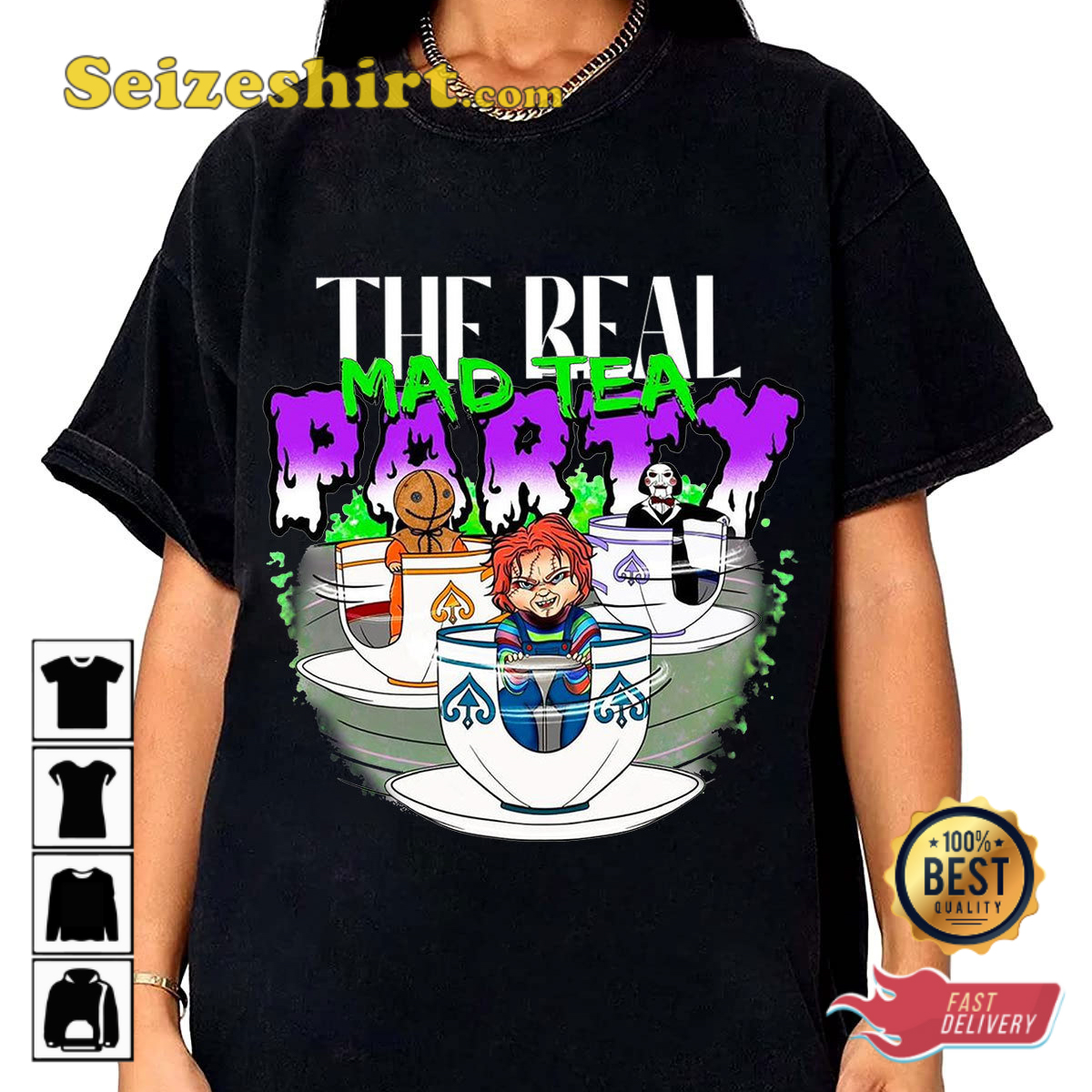 The Real Mad Tea Party Alice In Wonderland Spooky Halloween Costume T-Shirt