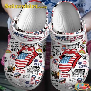 The Rolling Stones Long Live Rock Music Comfortable Footwearmerch Clogs