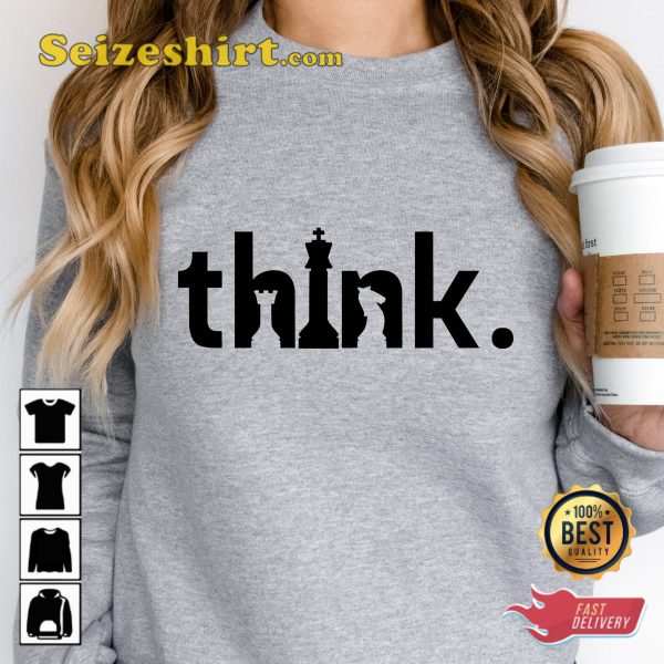 Think Chess Matching Gambit Chess Player And Chess Love Rook King Knight Chess T-Shirt