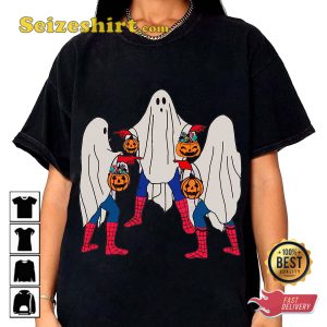 Three Spiderman Meme Halloween Funny Gift T-shirt