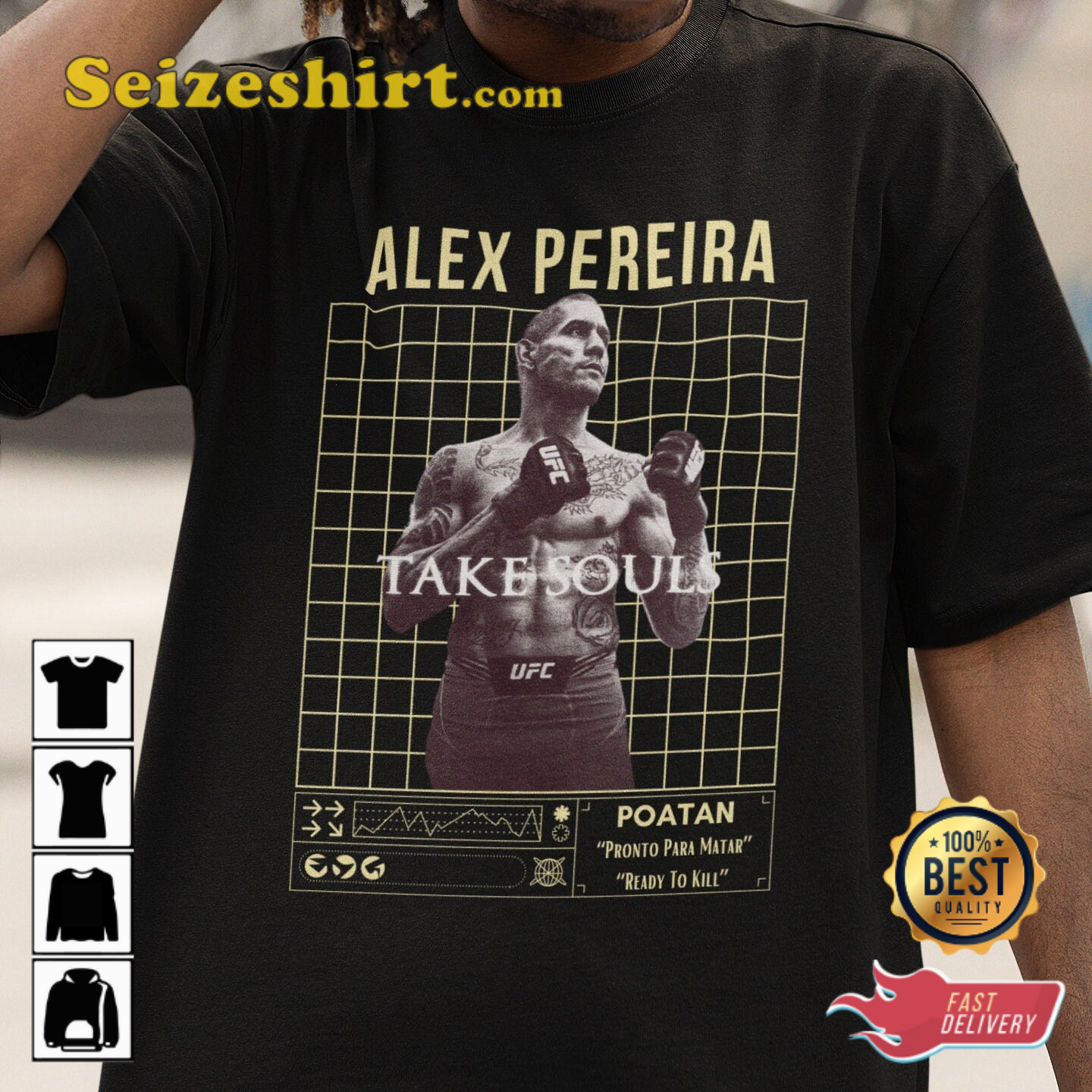 UFC Fighter Alex Pereira Poatan Boxing T-shirt