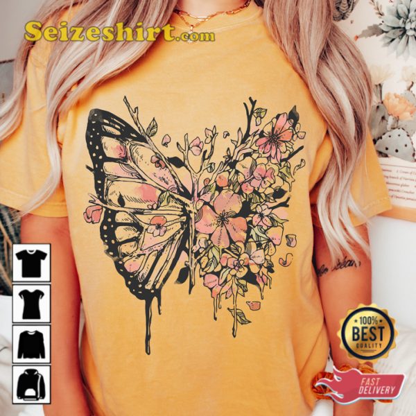 Vintage Style Butterfly Graphic Bohemian T-Shirt