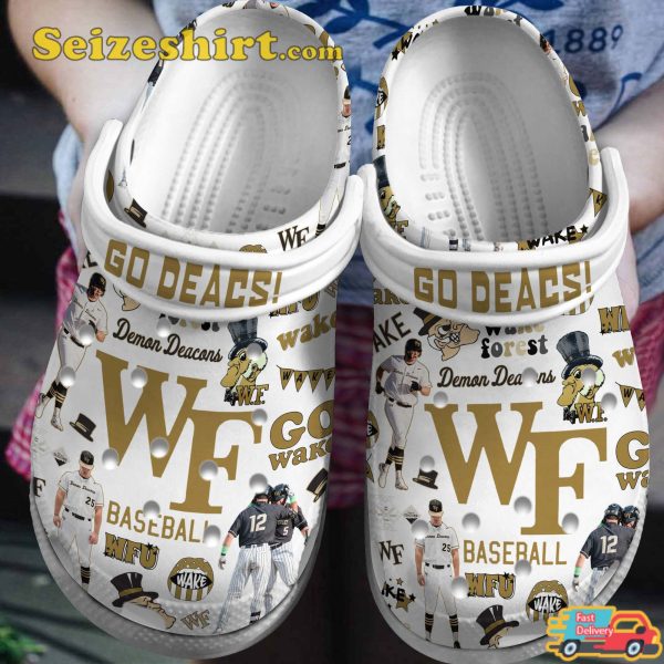 Wake Forest Demon Deacons Ncaa Sport Go Deacs Baseball Comfort Clogs