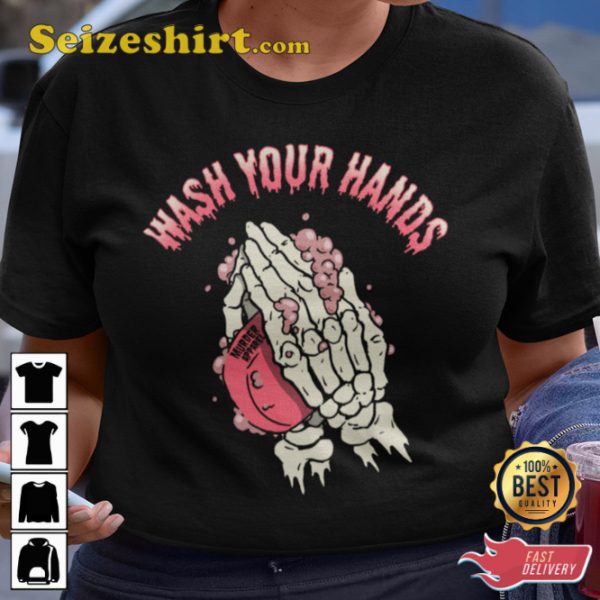 Wash Your Hands Skeleton Halloween T-Shirt