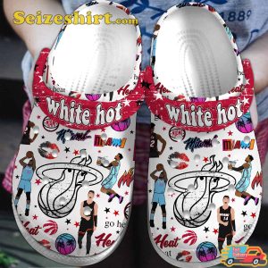White Hot Miami Heat Nba Sport Go Heat Comfort Clogs