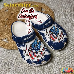 Yankees Personalized Ny Yankees Baseball Ripped American Flag Comfort Clogs