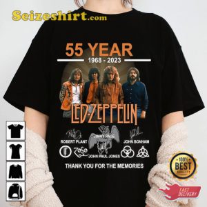 55 Years Led Zeppelin 1968-2023 Thank You For The Memories Anniversary T-Shirt