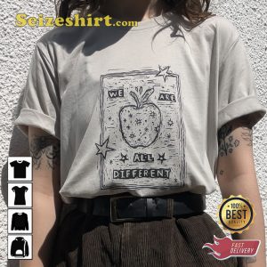 Apple We Are All Different Trendy Unisex Vintage Inspired T-shirt
