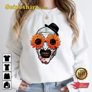 Art The Clown Terrifier 2 Sunflower Sunglasses Halloween Celebrate Outfit T-Shirt
