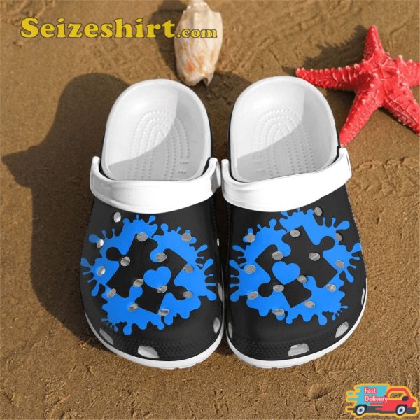 Autism Heart Momlife Crocband Clogs