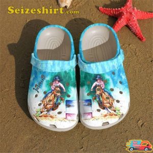 Barrel Racing Personalized Turn And Burn Classic Clogs Shoes