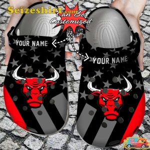 Basketball Personalized Cbulls Star Flag Chicago Bulls Rise as Red Fury Comfort Clogs