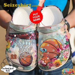 Basketball Personalized Floral Dunk Comfort Clogs
