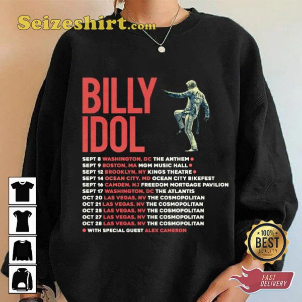 Billy Idol 2023 Fall Tour Fan Gift T-shirt